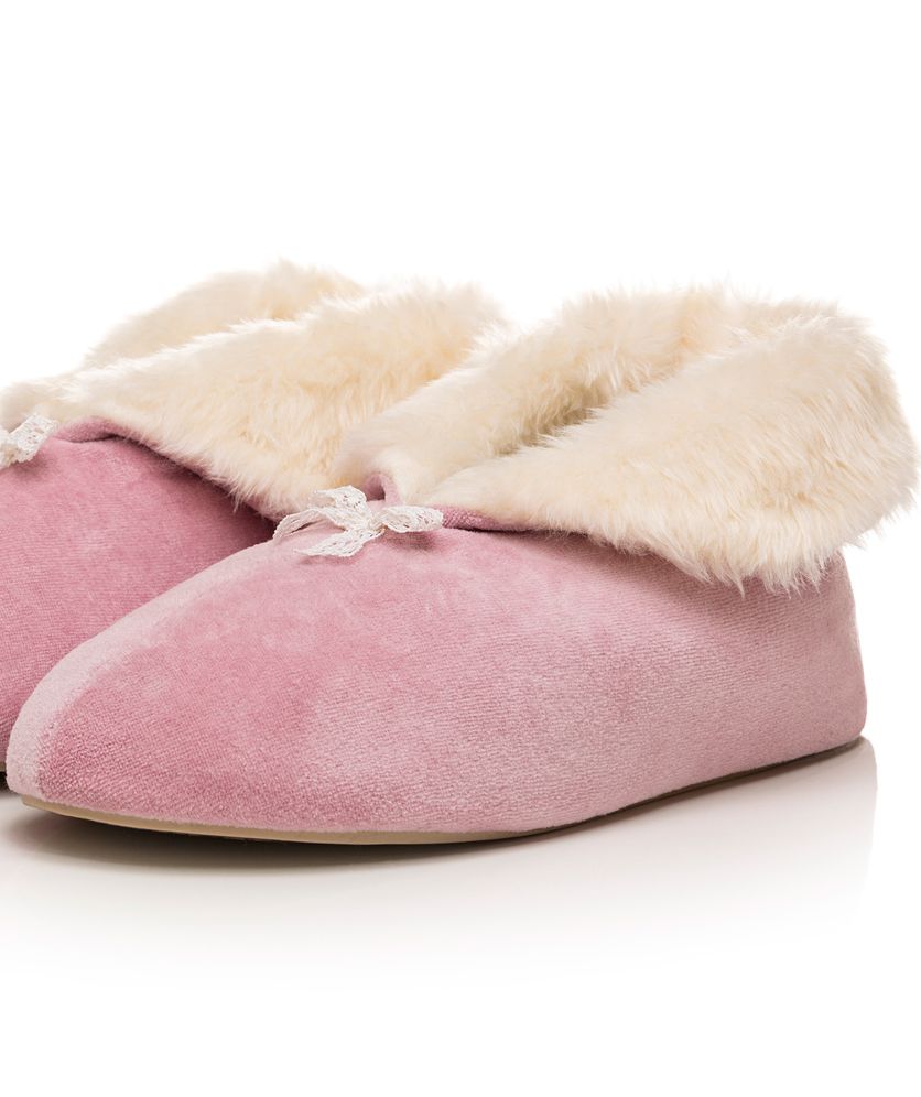 Pantufa Feminina Em Plush Com Pelo Pel - Imagem 2 - Desktop
