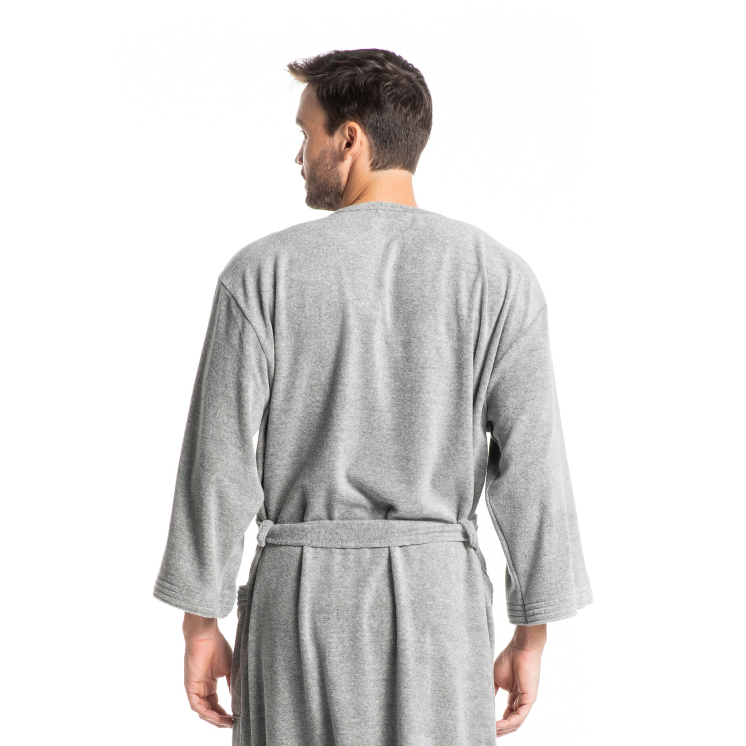 Robe Masculino Curto Em Atoalhado Adriano - Imagem 2 - Mobile