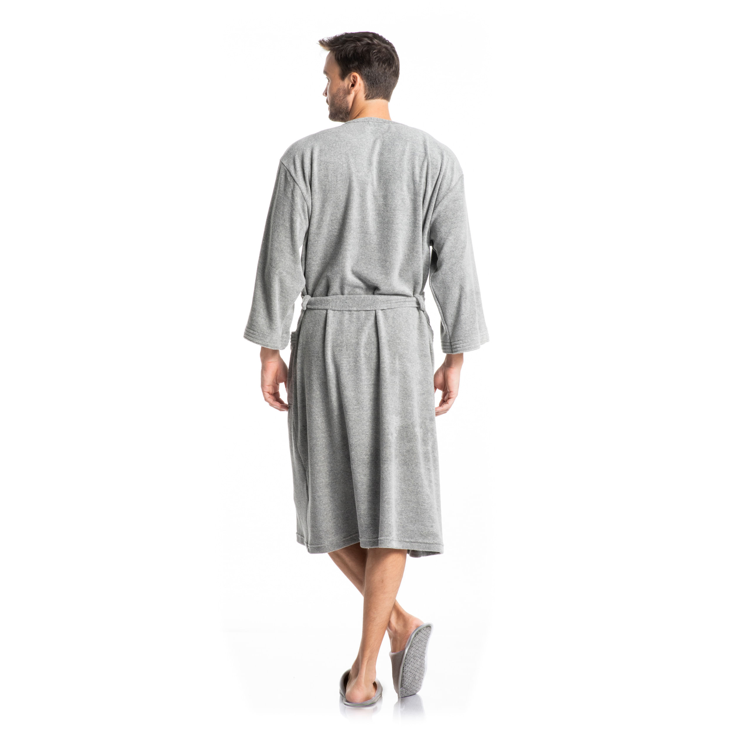 Robe Masculino Curto Em Atoalhado Adriano - Imagem 4 - Mobile