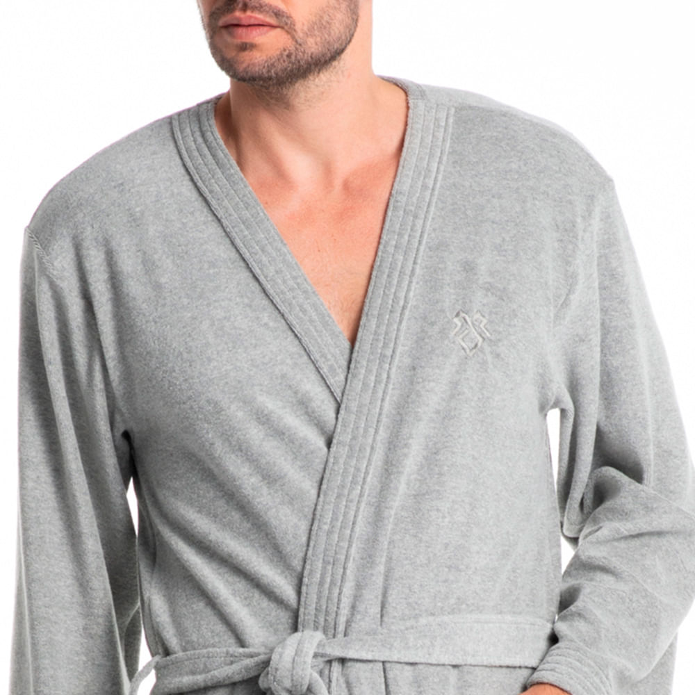 Robe Masculino Curto Em Atoalhado Adriano - Imagem 5 - Mobile