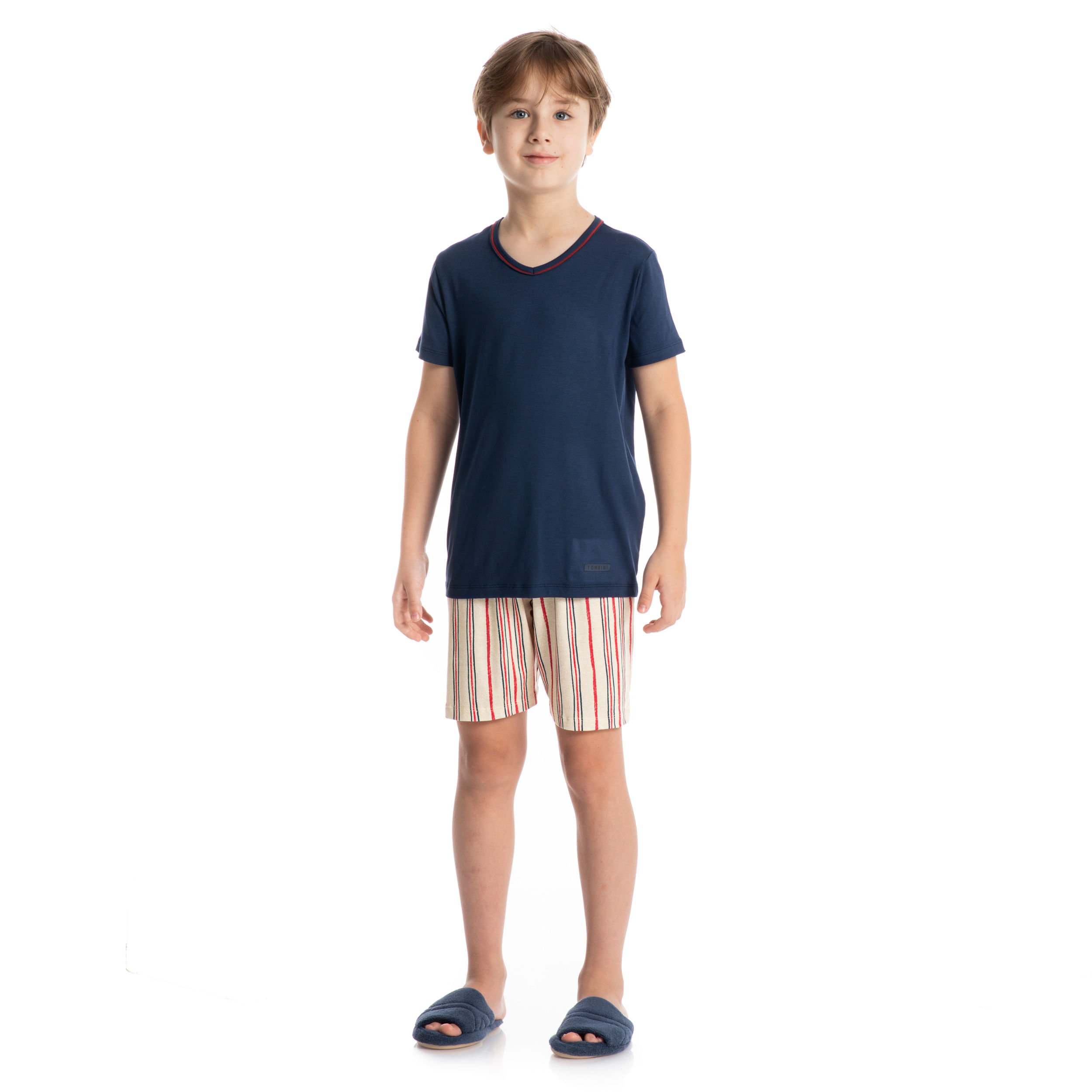 Pijama-Infantil-Masculino-Curto-Estampado-Stripes-Daniela-Tombini
