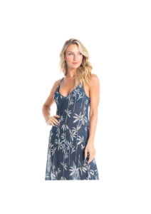 vestido saída de praia azul estampa tropical vestido saída de praia azul estampa tropical