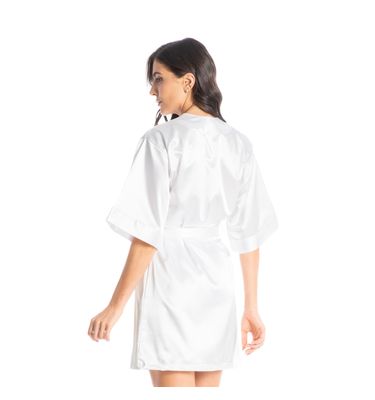 Robe Feminino Curto Em Cetim Violeta - Imagem 2 - Mobile