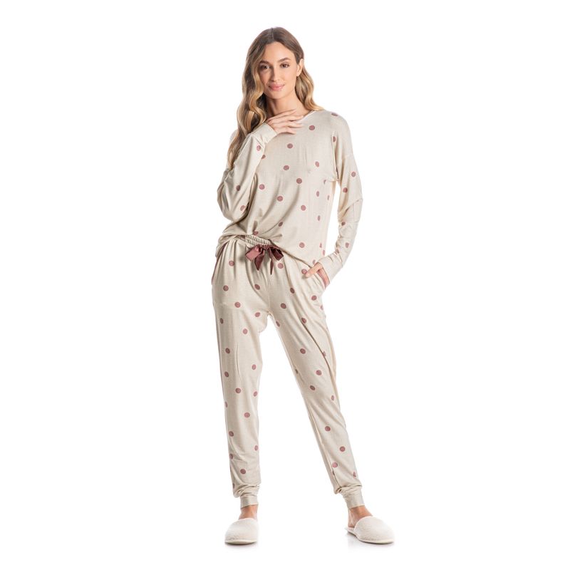 Pijama Feminino Longo Com Bolso Poa Nicole Daniela Tombini Pijama Feminino Longo Com Bolso Poa Nicole Daniela Tombini