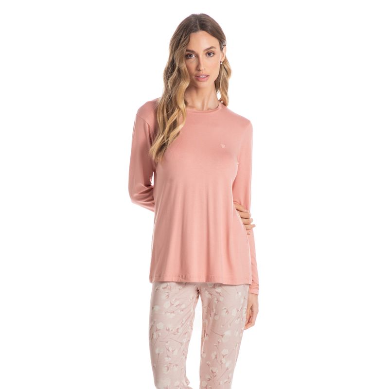 Pijama Feminino Longo Flores Legging Alice - Daniela Tombini