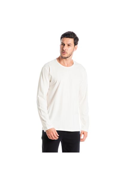 Camiseta Masculina Manga Longa Raul Branco - Imagem 1