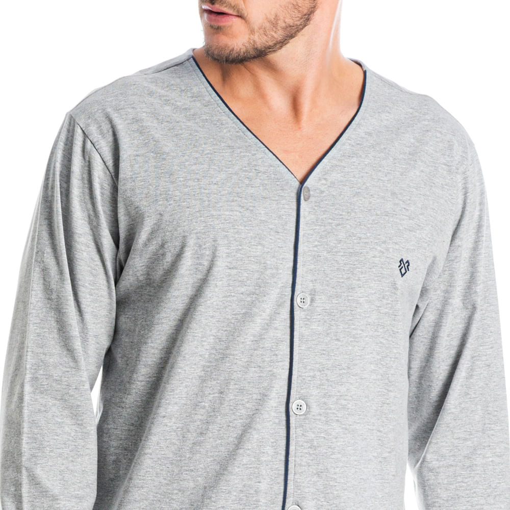 Pijama Masculino Longo Abotoado André - Imagem 5 - Mobile