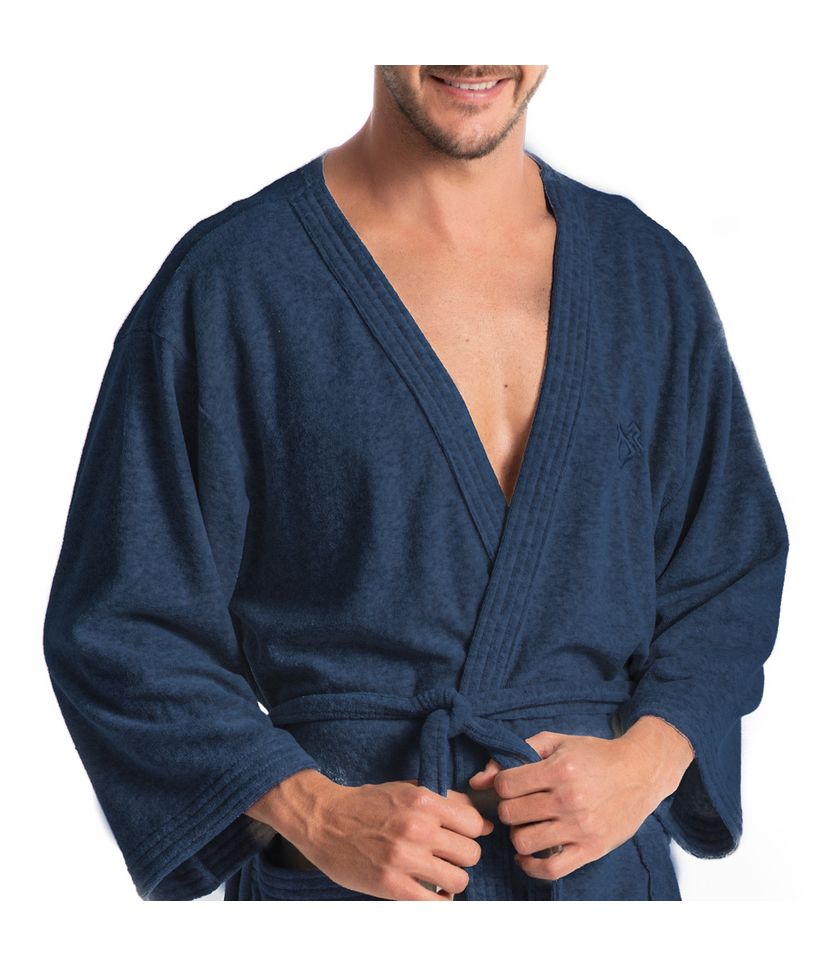 Robe Masculino Curto Em Atoalhado Adriano - Imagem 5 - Desktop