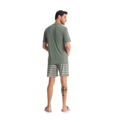 Pijama Masculino Curto Estampado Clóvis - Imagem 4 - Mobile