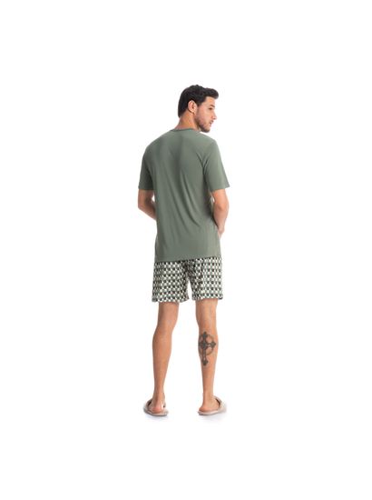 Pijama Masculino Curto Estampado Clóvis - Imagem 4 - Desktop