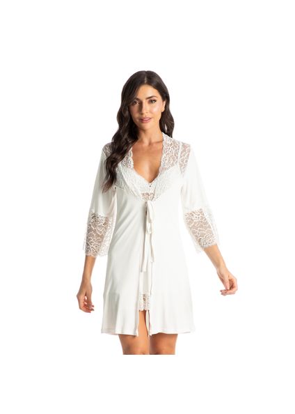 Robe Feminino Curto Com Renda Manu Carla - Imagem 1