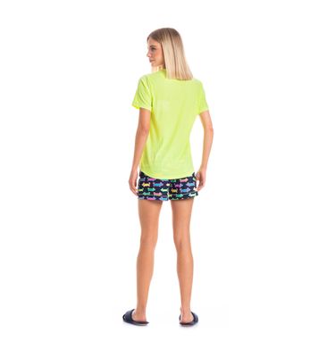 Pijama Feminino Curto Neon Pixel - Imagem 4 - Mobile