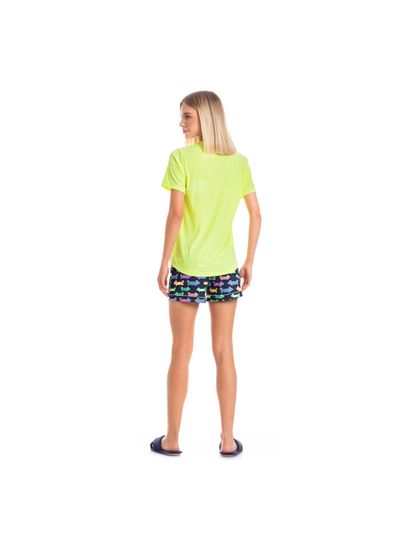 Pijama Feminino Curto Neon Pixel - Imagem 4 - Desktop