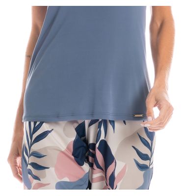Pijama Feminino Bermuda Folhagem Rebeca - Imagem 5 - Mobile
