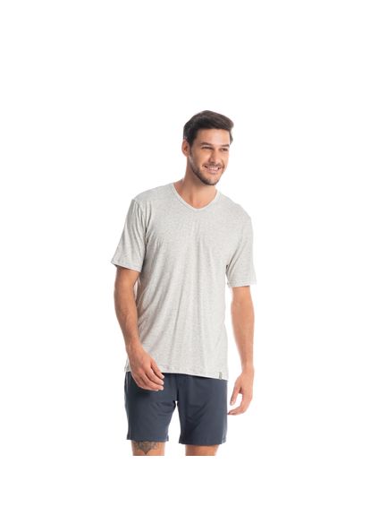 Pijama Masculino Curto Romeu Branco - Imagem 1