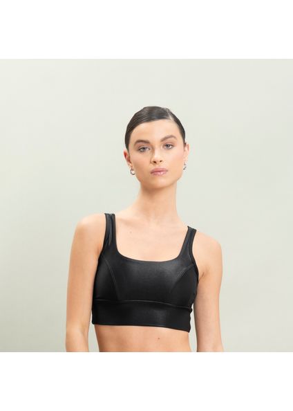 Top Feminino Square Shimmer Vivame Preto - Imagem 1