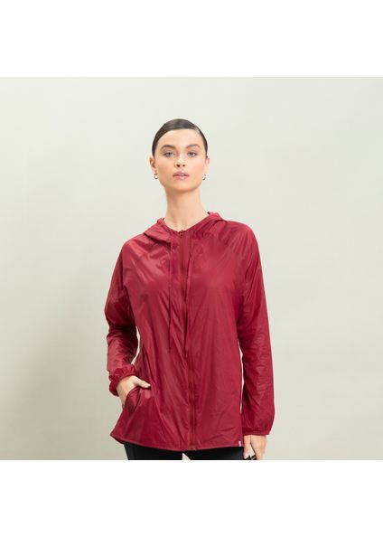 Parka Corta Vento Com Capuz Pulse Vivame Vermelho - Imagem 1