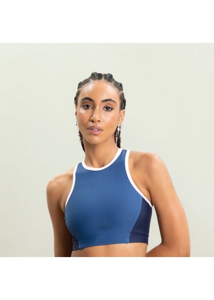 Top Nadador Com Recortes High Crop Blue Vivame Azul-2 - Imagem 1