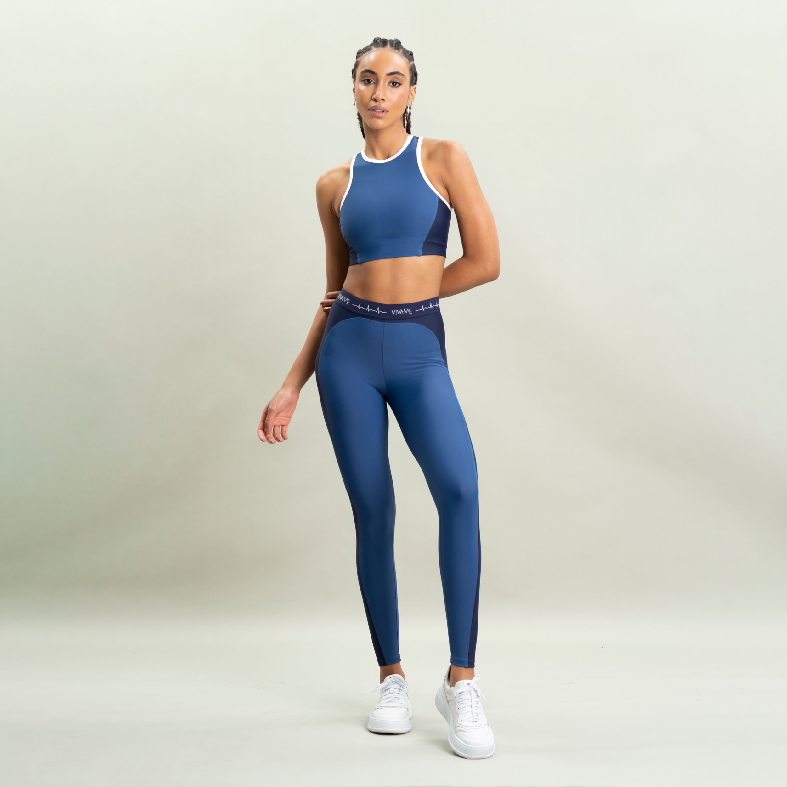 Top Nadador Com Recortes High Crop Blue Vivame - Imagem 3 - Mobile