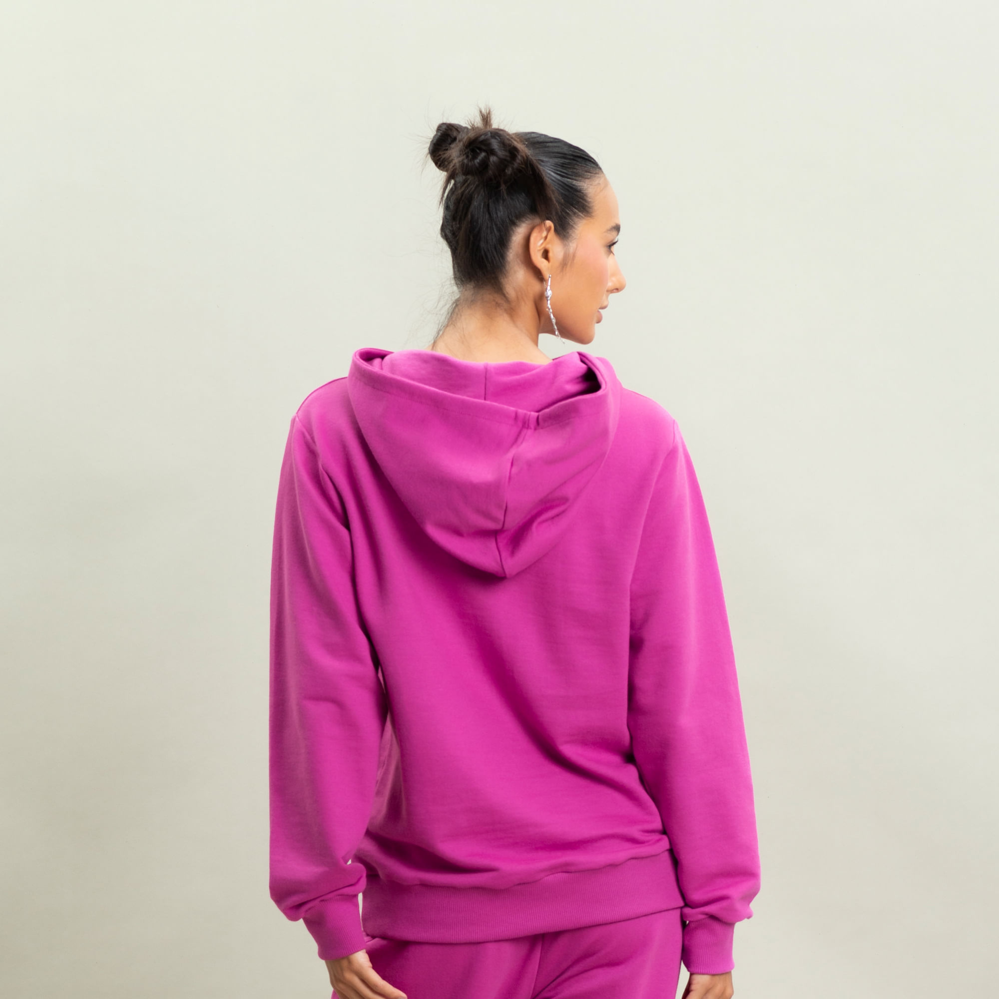 Moletom Feminino Com Capuz E Bolso Kelsey Vivame Rosa-2 - Imagem 2