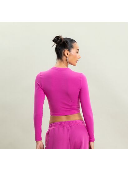 Camiseta Feminina Cropped Manga Longa Kelsey Vivame - Imagem 2 - Desktop