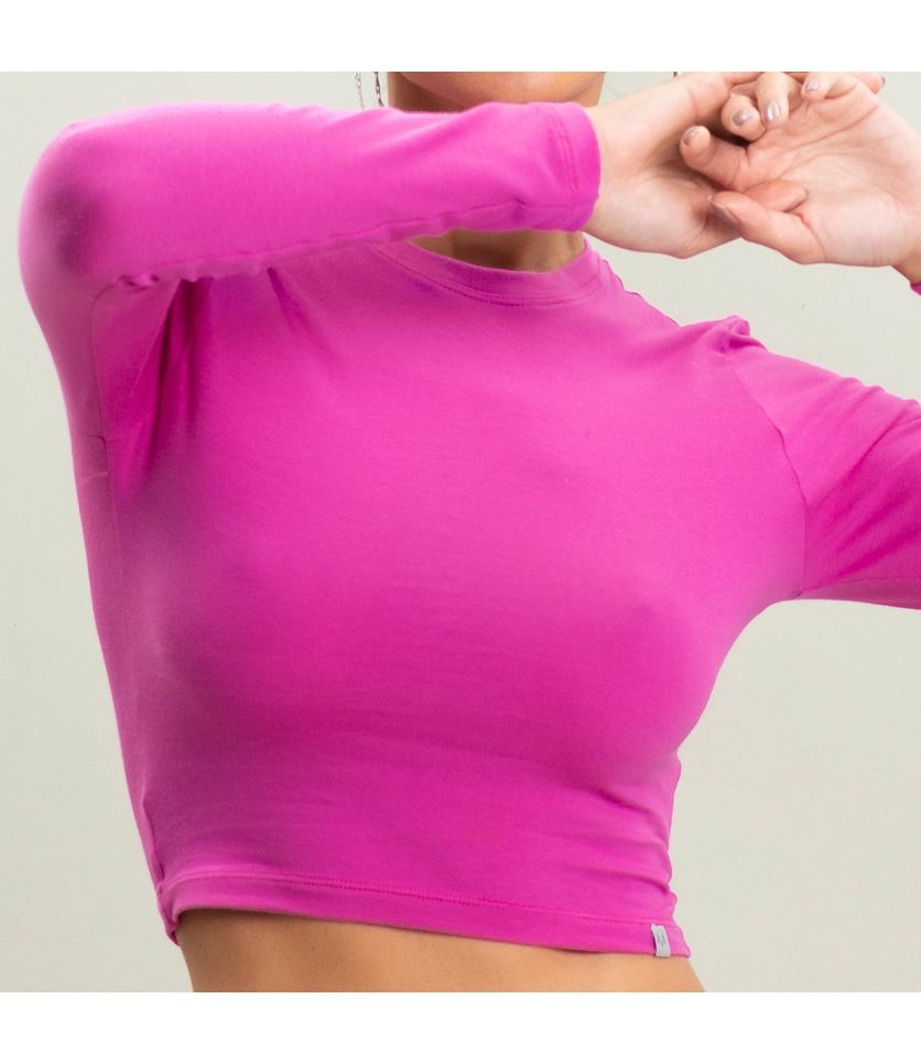 Camiseta Feminina Cropped Manga Longa Kelsey Vivame - Imagem 5 - Desktop