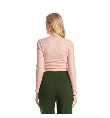 Blusa Feminina Canelada Crop Piza - Imagem 2 - Mobile