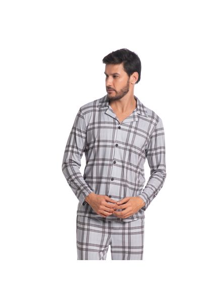 Pijama-Masculino-Longo-Xadrez-Abotoado-Heitor-Tombini