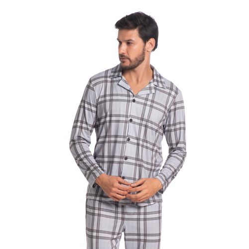 Pijama-Masculino-Longo-Xadrez-Abotoado-Heitor-Tombini