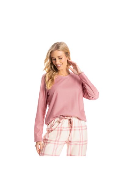 Pijama-Feminino-Longo-Xadrez-Soft-Bia