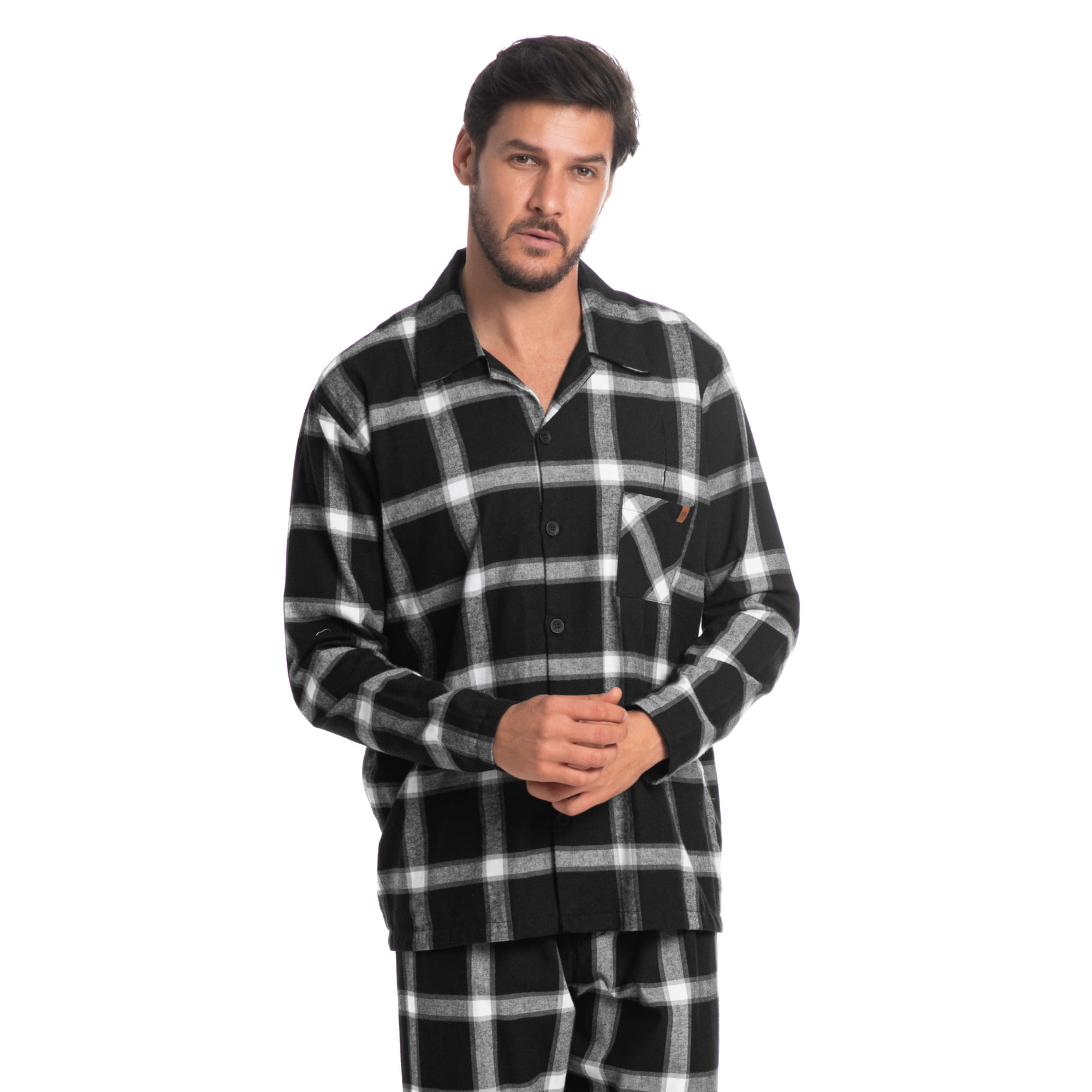 Pijama-Masculino-Abotoado-Longo-Xadrez-Danilo-Tombini