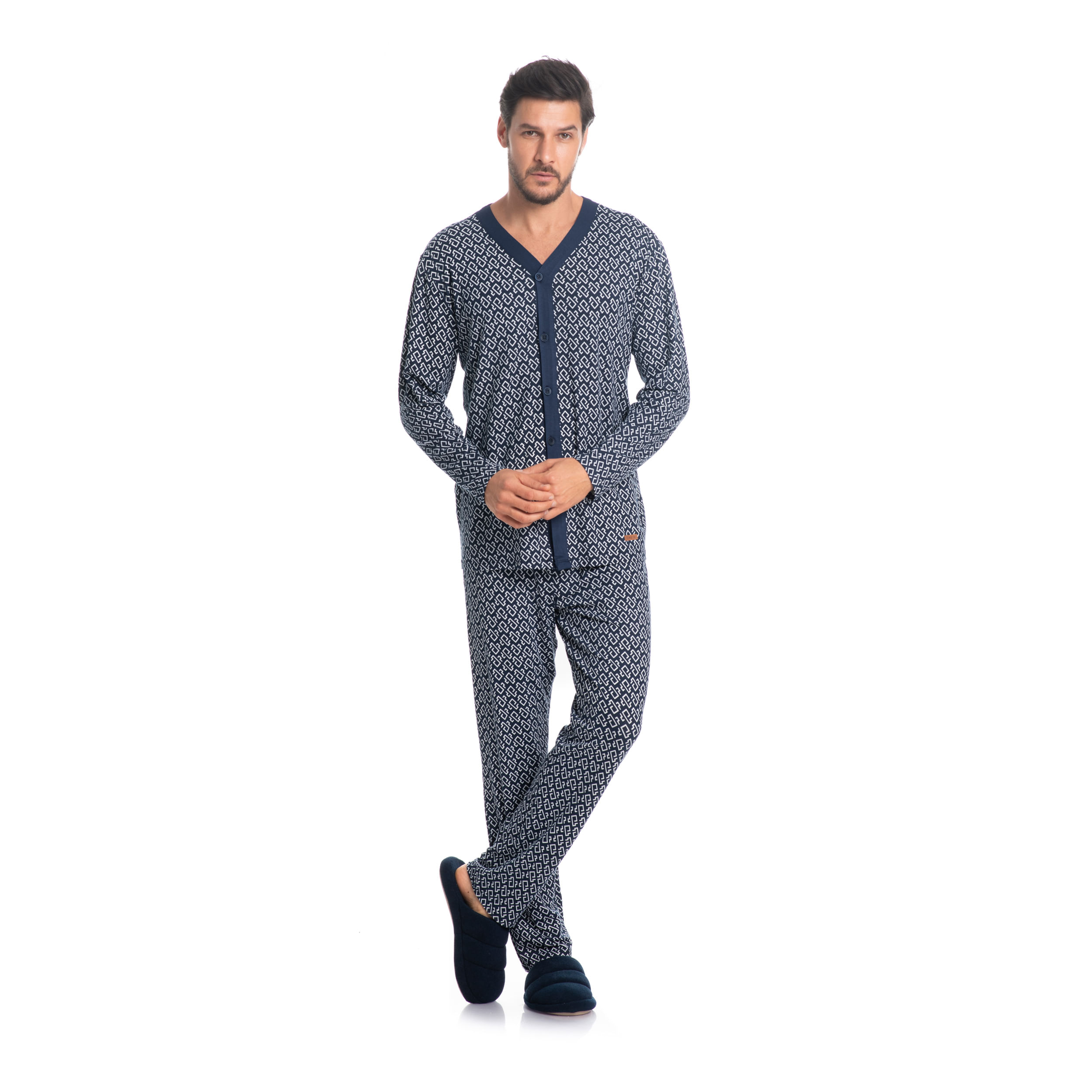 Pijama-Masculino-Longo-Abotoado-Willian-Tombini