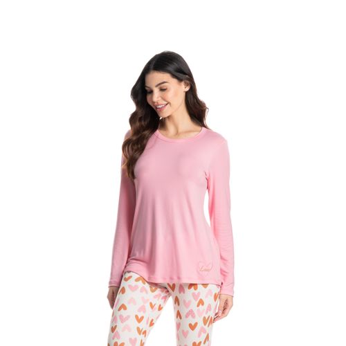 Pijama Feminino Longo Microfibra Animal Print Caroline Daniela Tombini 17456