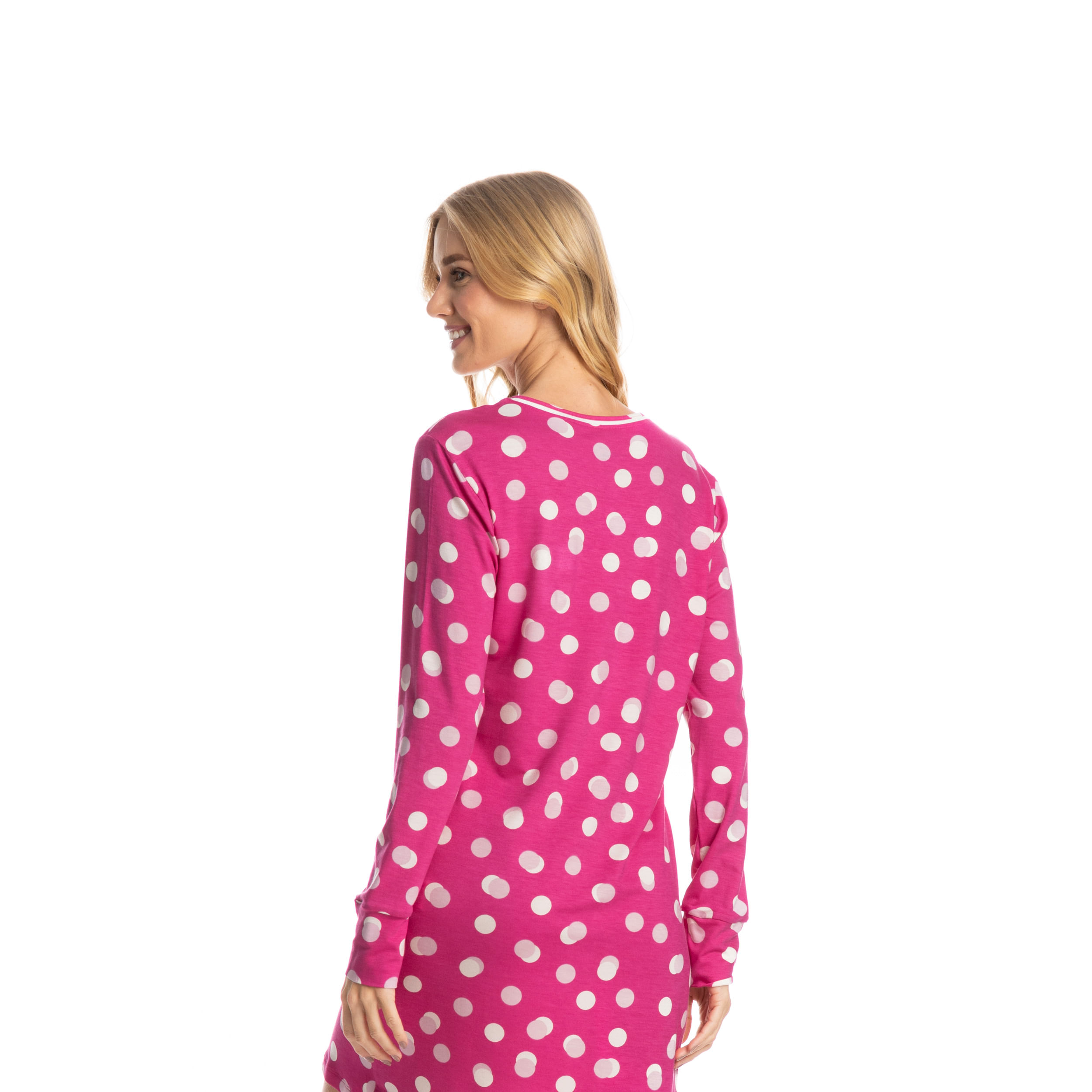 Camisão Feminino Curto Manga Longa Alana Rosa-2 - Imagem 2