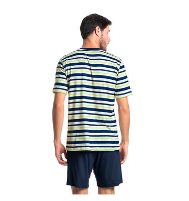 Pijama Masculino Curto Listrado Com Bolso José Tombini - Imagem 2 - Mobile
