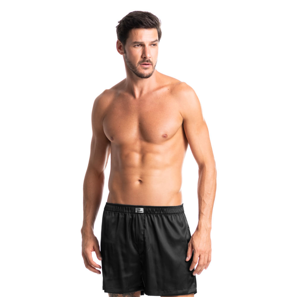 Boxer Masculina Lisa Enzo Tombini Preto - Imagem 1