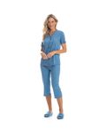 Pijama-Feminino-Abotoado-Pescador-Com-Bolso-Teresa-Azul-Daniela-Tombini