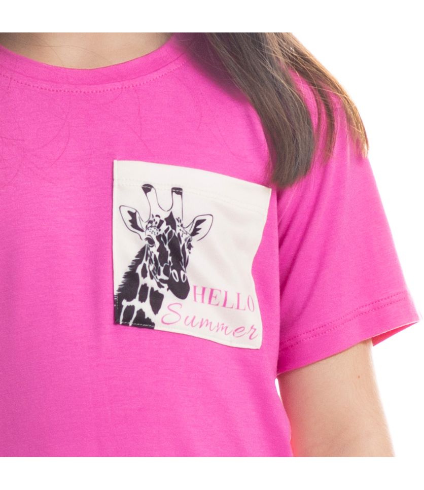 Pijama Curto Com Bolso Infantil Amanda Zebra - Imagem 5 - Desktop