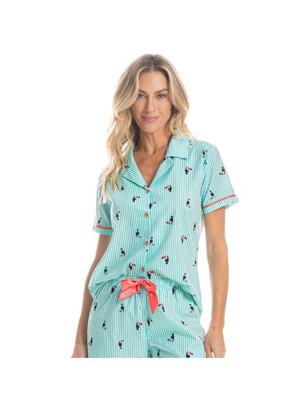 Pijama-Feminino-Curto-Abotoado-Lisa