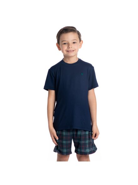 Shorts de cotton cor marinho com brilho - Moda casual e sleepwear para  crianças de 0 a 16 anos