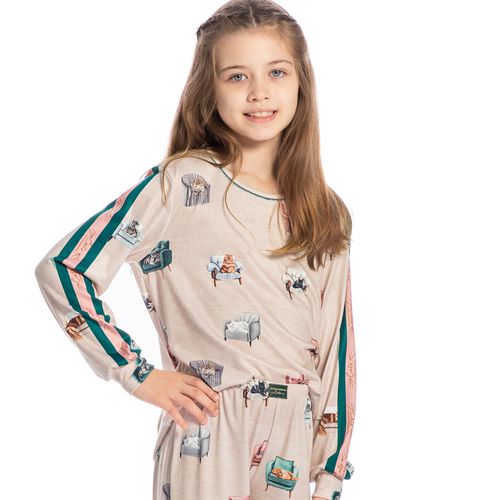 Pijama-Infantil-Feminino-Longo-Cats