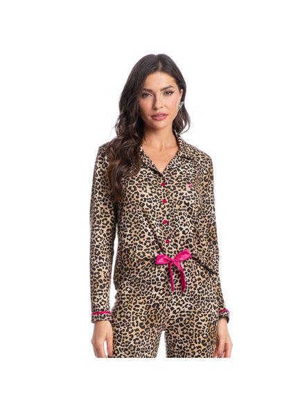 Pijama-Feminino-Longo-Abotoado-Animal-Print-Luna