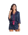 Pijama-Feminino-Curto-Abotoado-Em-Cetim-Bianca