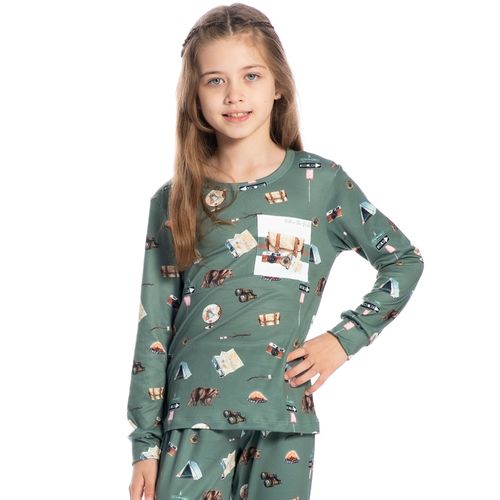 Pijama-Unissex-Infantil-Longo-Com-Punho-Camping-Tombini