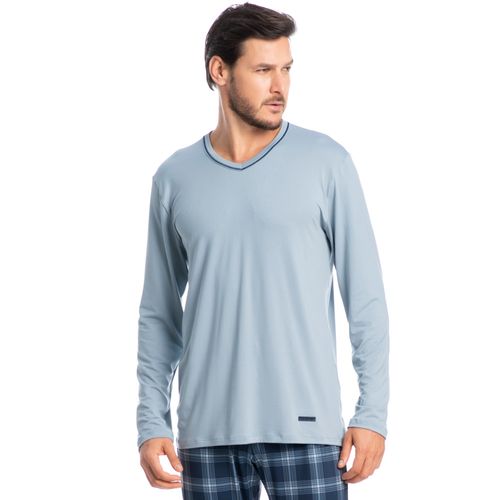 Pijama-Masculino-Longo-Xadrez-Bento-Tombini