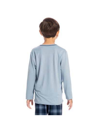 Pijama Infantil Masculino Longo Xadrez Bento Tombini - Imagem 2 - Desktop