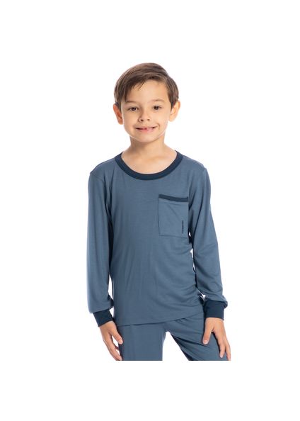 Pijama Infantil Masculino Longo Antônio Tombini Azul-2 - Imagem 1
