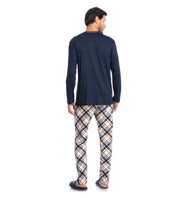 Pijama Masculino Longo Chess Tombini - Imagem 4 - Mobile