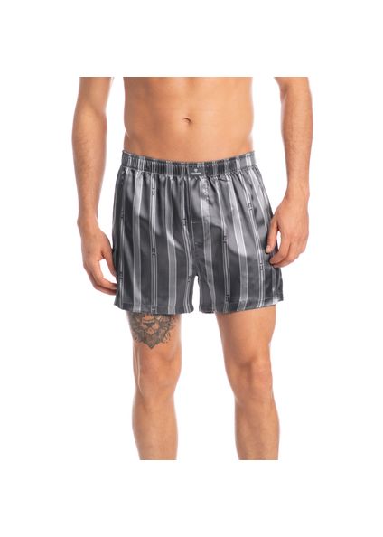 Boxer Masculina Estampada Enzo Tombini Cinza - Imagem 1