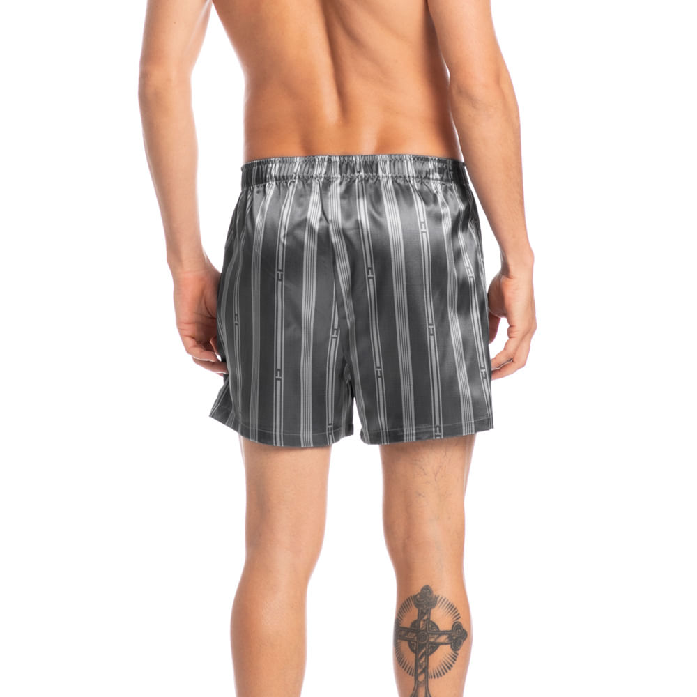 Boxer Masculina Estampada Enzo Tombini Cinza - Imagem 2